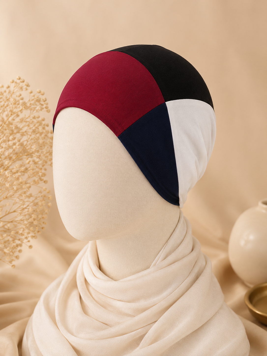 4-in-1 Premium Hijab Cap close-up fabric
