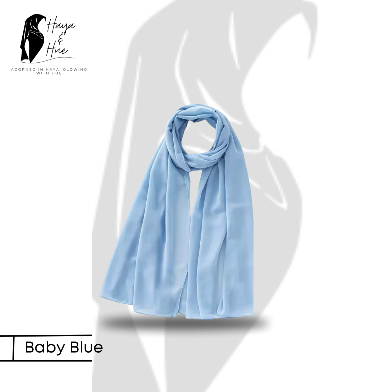 Premium Baby Blue Georgette Hijab - Image 2