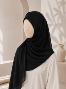 Black Georgette Hijab for women in Pakistan by hayahue