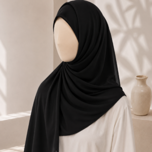Black Georgette Hijab for women in Pakistan by hayahue
