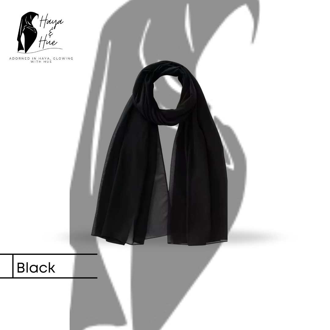 Black Georgette Hijab