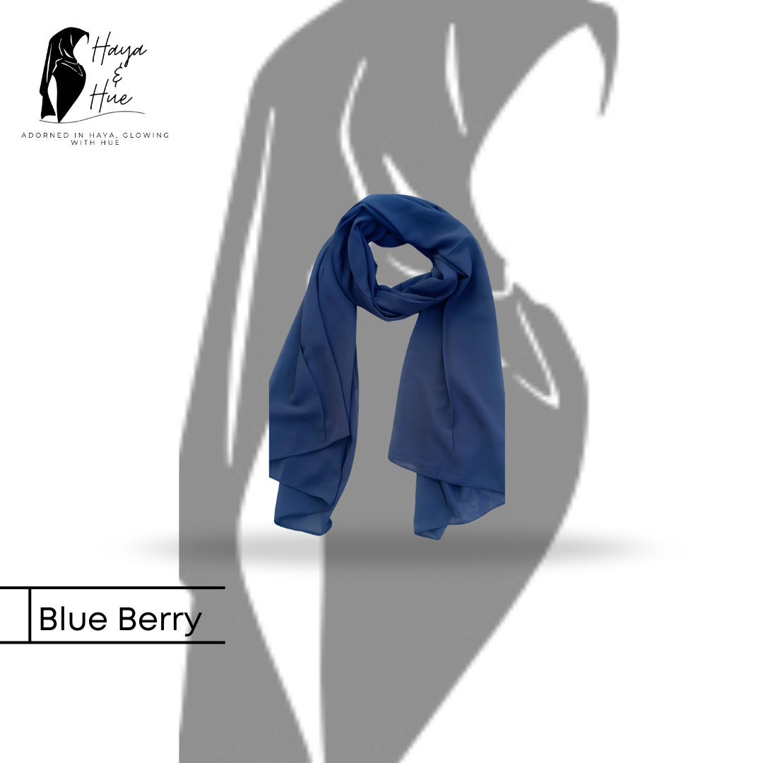 Blue Berry Georgette Hijab