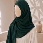 Bottle Green Georgette Hijab by hayahue