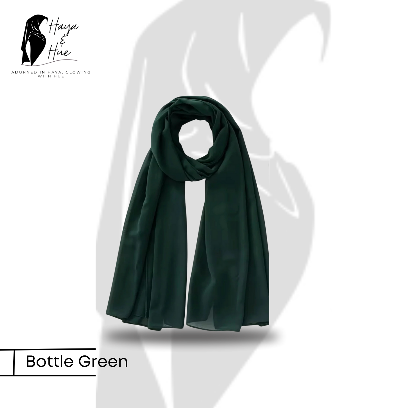 Bottle Green Georgette Hijab for women in Pakistan