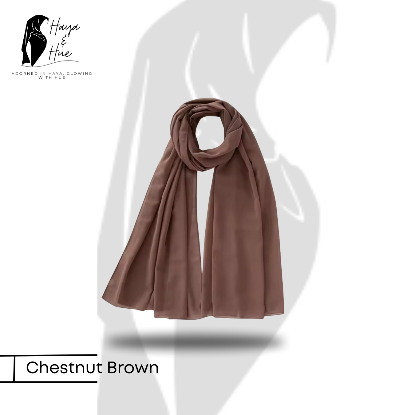 Premium Chestnut Brown Georgette Hijab - Image 2