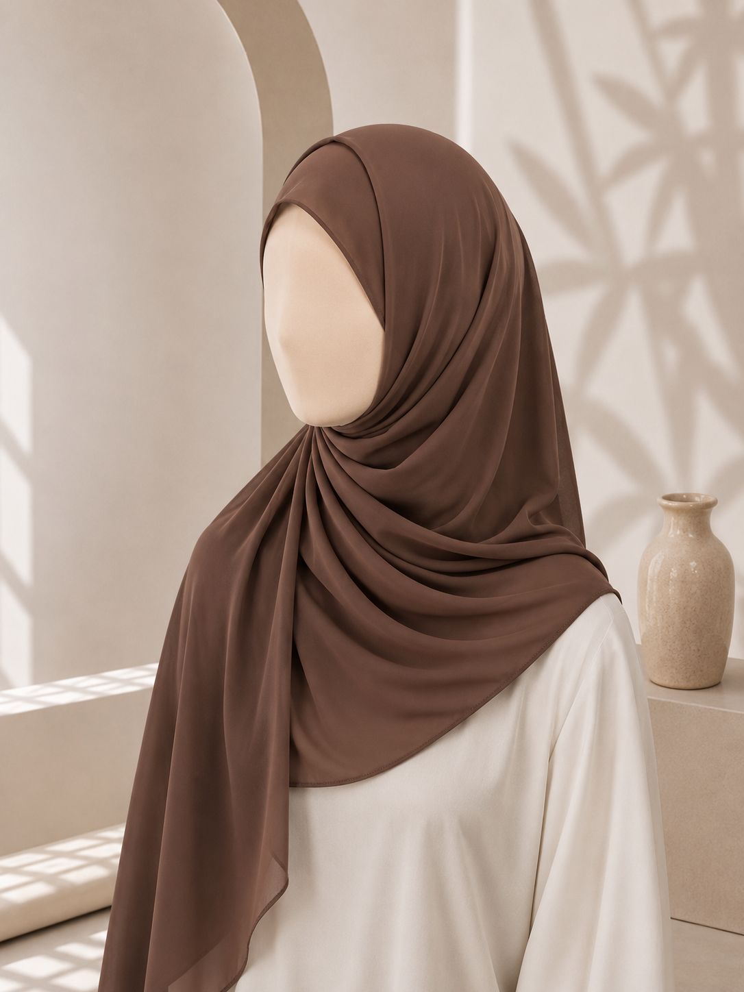 Add a warm and sophisticated touch to your modest wardrobe with our Chestnut Brown Georgette Hijab. This rich earthy shade creates an elegant and refined look, making it a beautiful choice for neutral styling, classic outfits, and effortless everyday elegance. Product Details Material: Premium Georgette Color: Chestnut Brown Size: 70 × 29 inches Fabric Type: Georgette Style: Plain Hijab Suitable For: Casual, Work & Formal Wear Chestnut Brown Georgette Hijab for women in Pakistan by hayahue