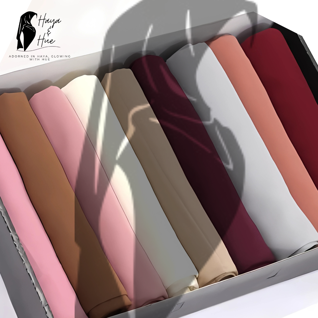 Chroma Silk Deal hijab colors Cherry Red Maroon Nude Cream