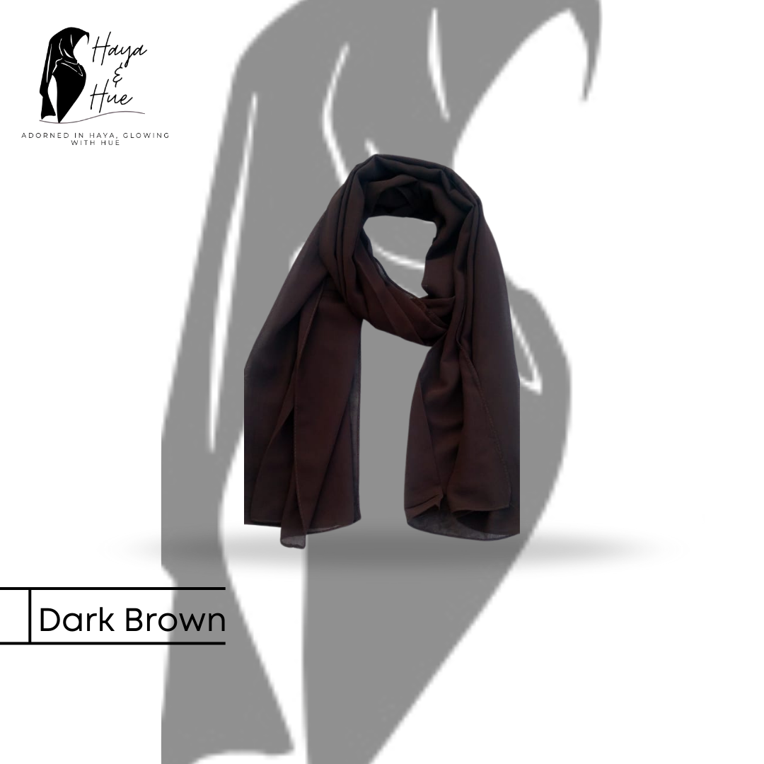 Dark Brown Georgette Hijab