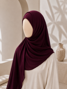 Dark Burgundy Georgette Hijab for women in Pakistan by hayahue