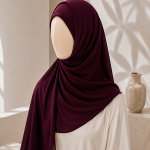 Dark Burgundy Georgette Hijab for women in Pakistan by hayahue
