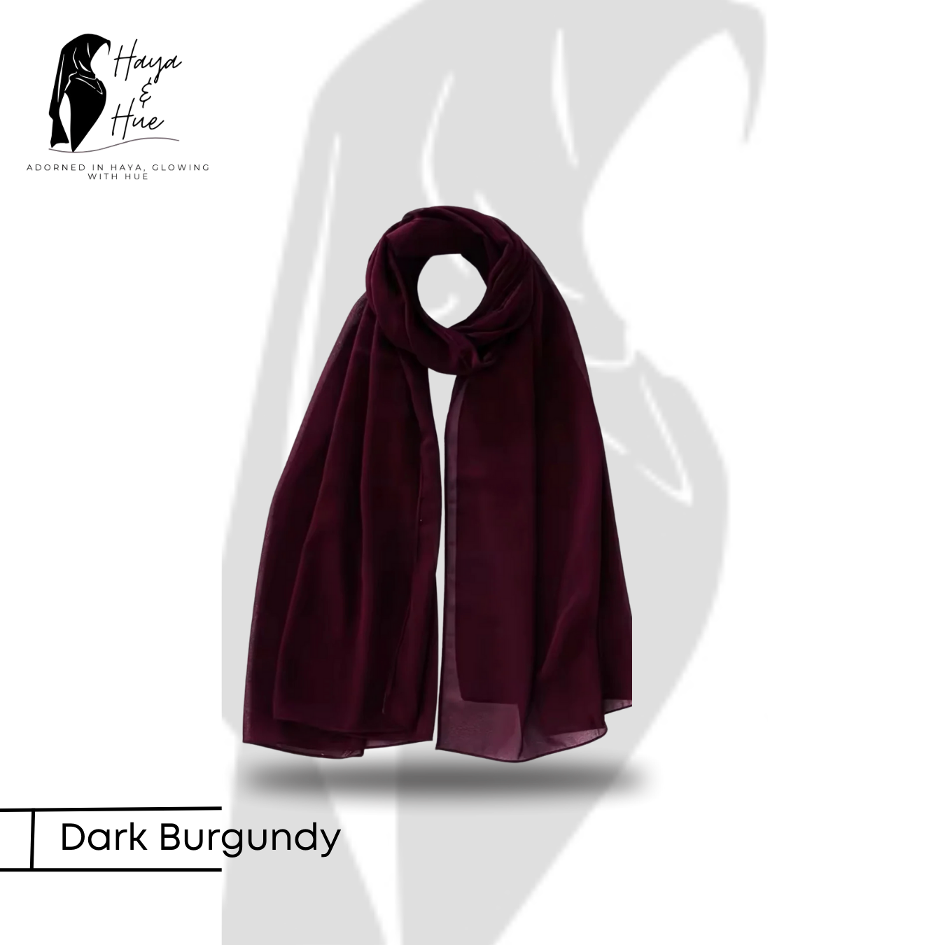 Premium Dark Burgundy Georgette Hijab - Image 2