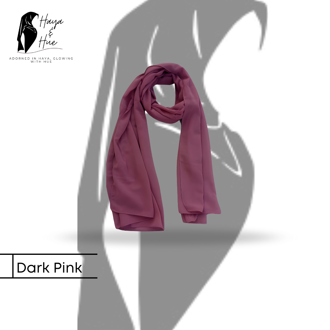 Premium Dark Pink Georgette Hijab - Image 2