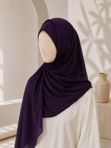 Dark Purple Georgette Hijab for women in Pakistan by hayahue