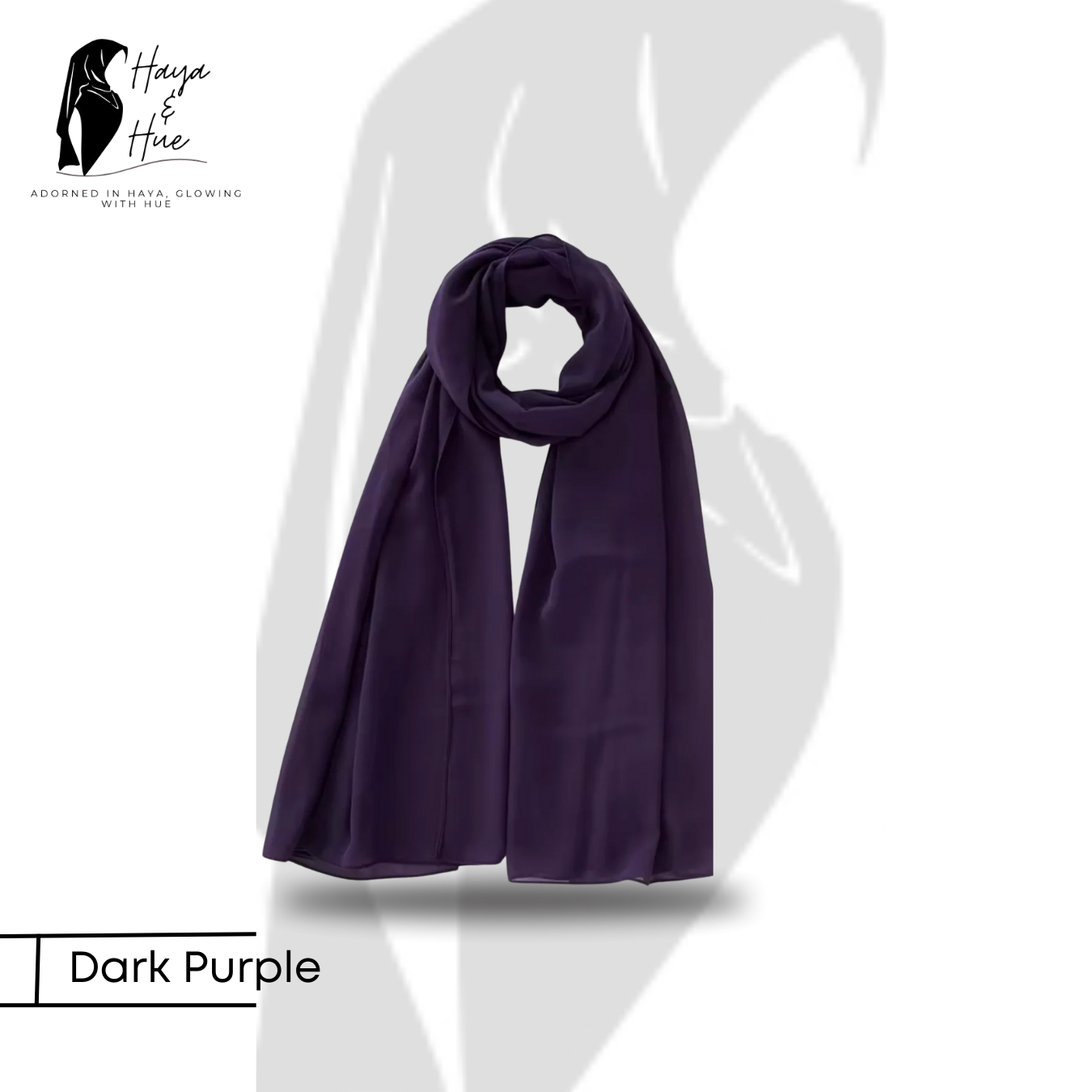 Premium Dark Purple Georgette Hijab - Image 2