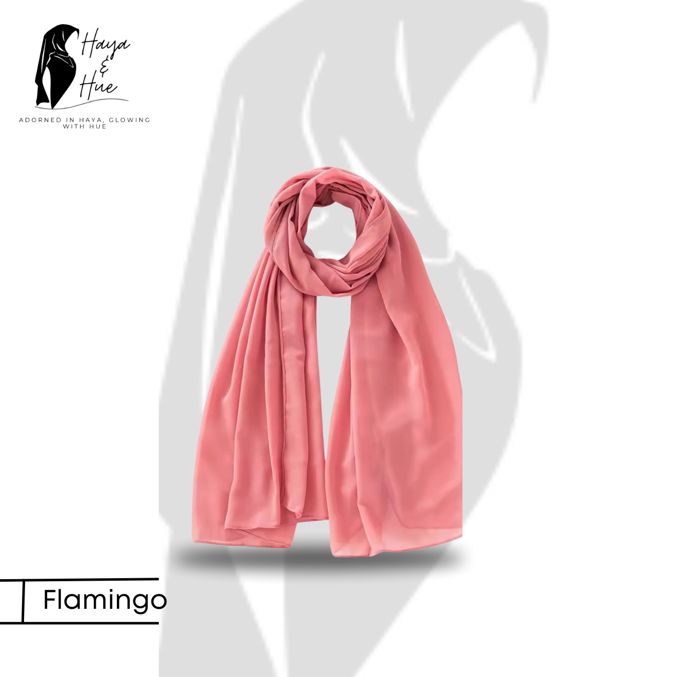 Premium Flamingo Georgette Hijab - Image 2