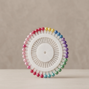 Hijab pin wheel organizer showing mixed color pins for everyday use