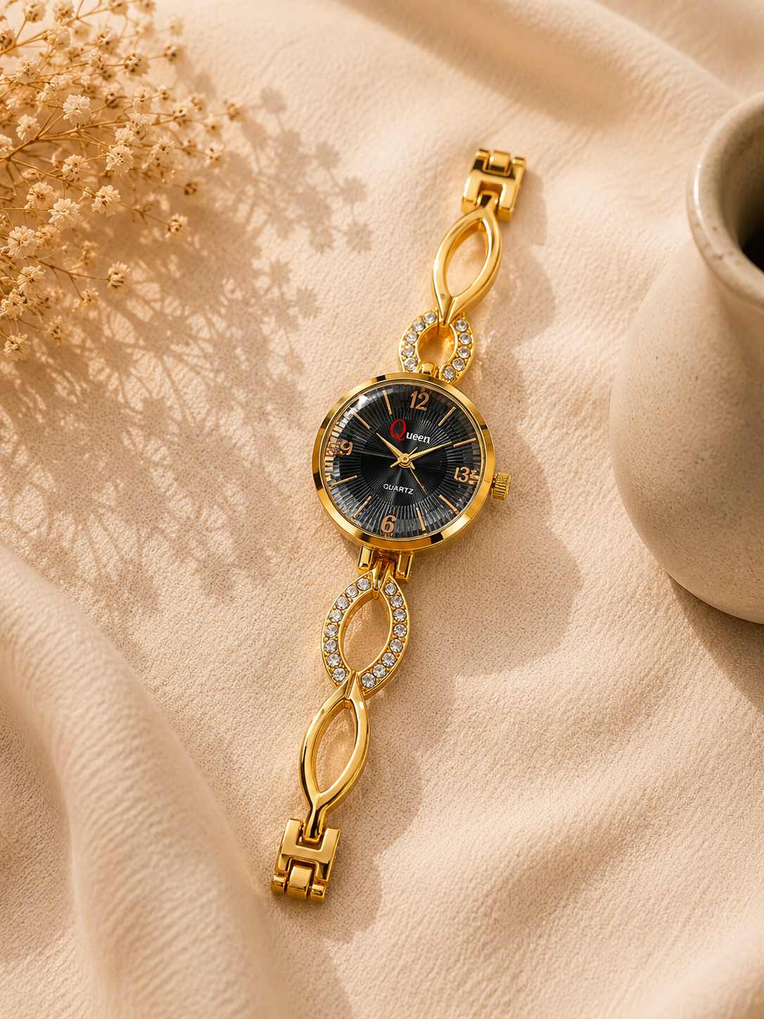 Gold Black Dial Bracelet Watch product photo 2