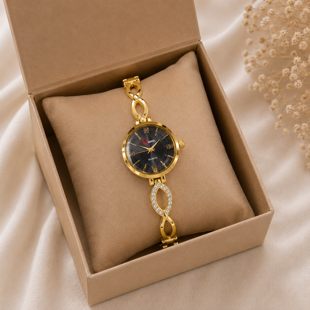 Gold Black Dial Bracelet Watch product photo 3