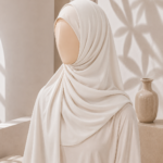 Ivory Georgette Hijab for women in Pakistan