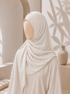 Ivory Georgette Hijab for women in Pakistan
