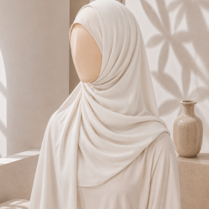 Ivory Georgette Hijab for women in Pakistan