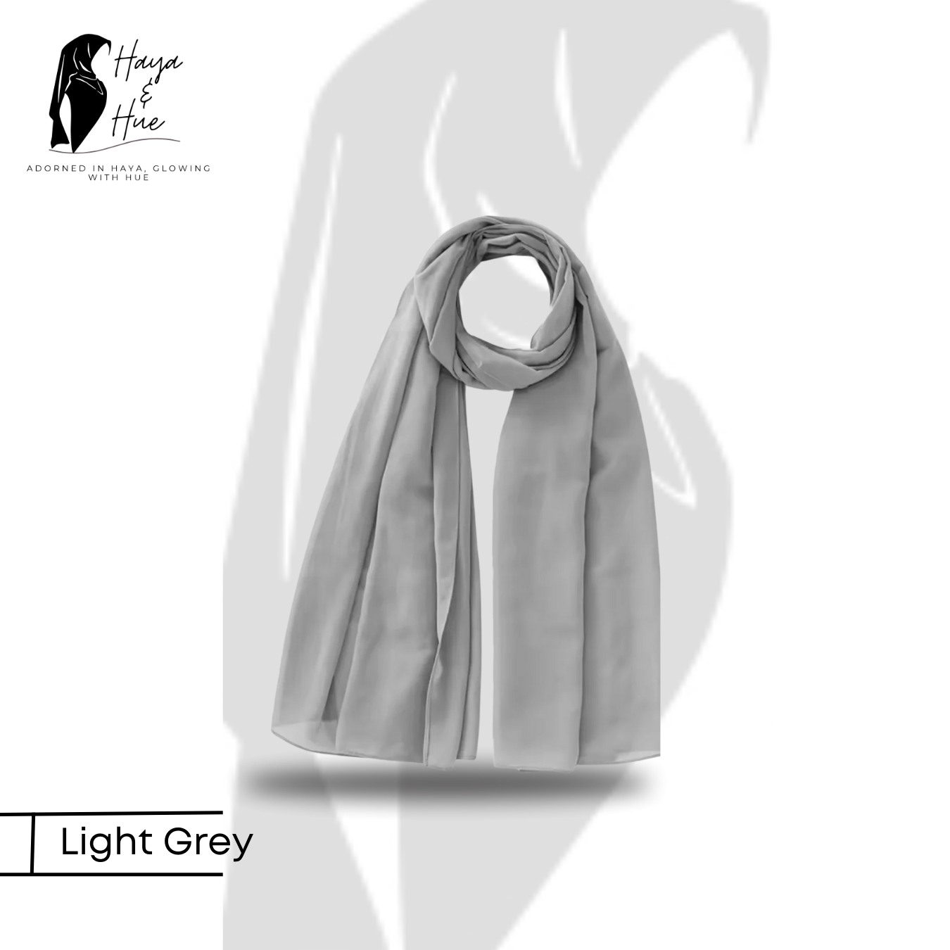 Premium Light Grey Georgette Hijab - Image 2