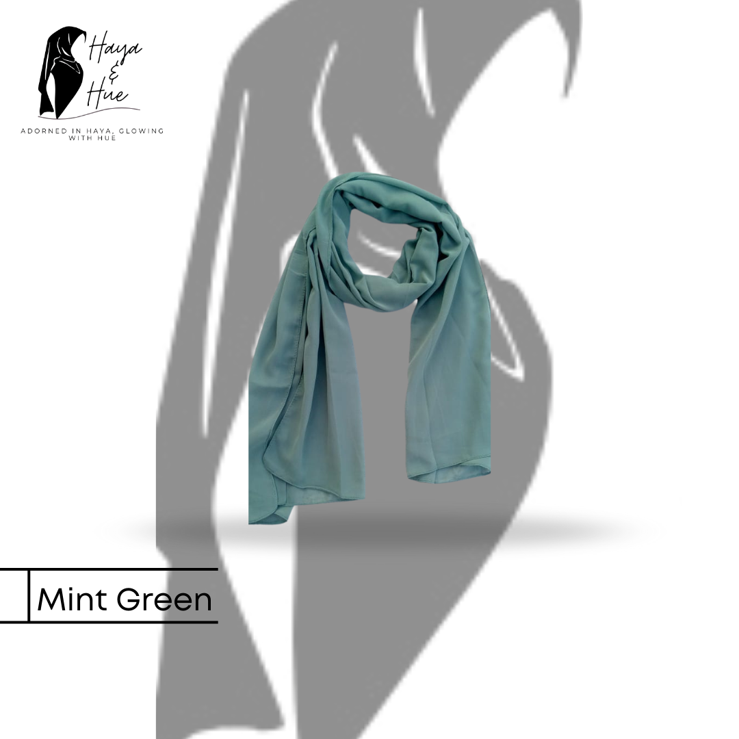 Mint Green Georgette Hijab by hayahue