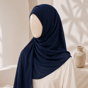 Navy Blue Georgette Hijab for women in Pakistan