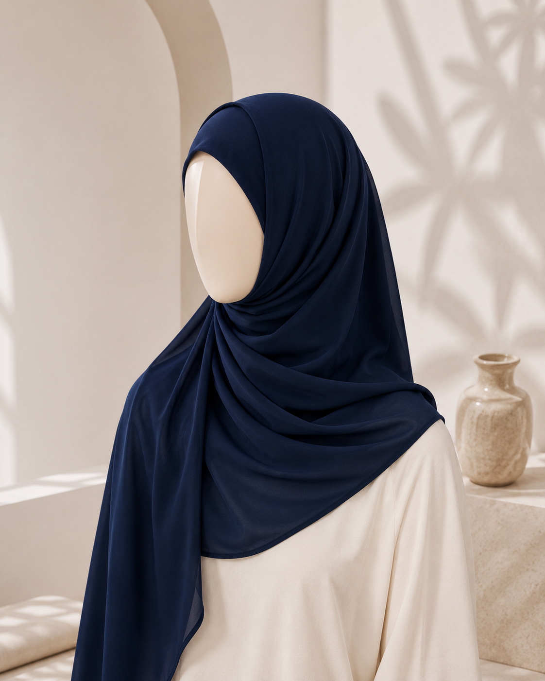 Navy Blue Georgette Hijab for women in Pakistan