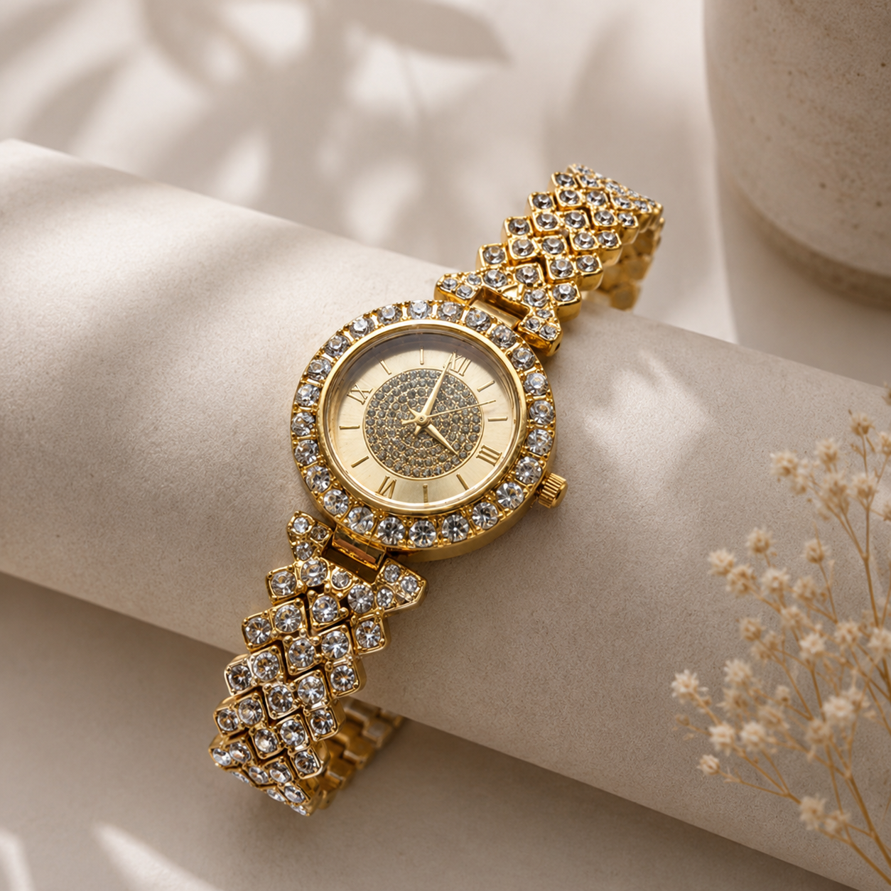 Noor Luxe Gold Watch for women in Pakistan