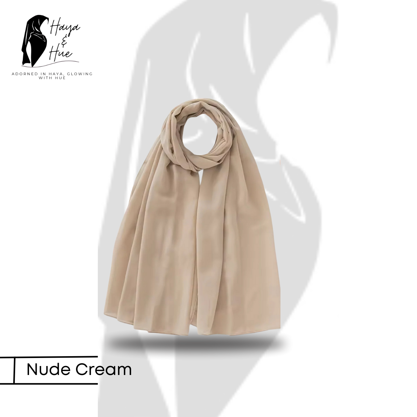 Premium Nude Cream Georgette Hijab - Image 2