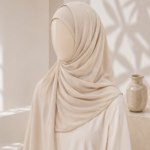 Nude Cream Georgette Hijab for women in Pakistan by hayaandhue