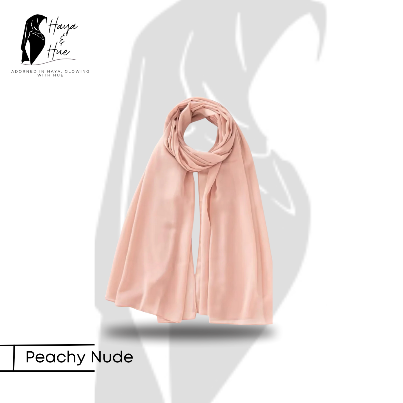 Premium Peachy Nude Georgette Hijab - Image 2