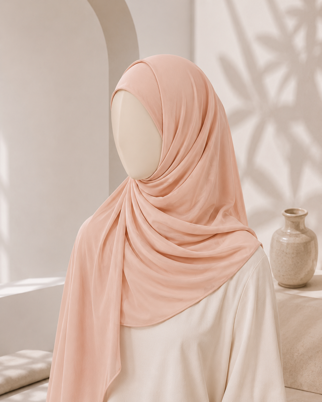Peachy Nude Georgette Hijab