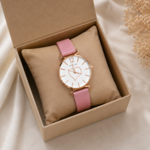 Pink Strap Heart Watch