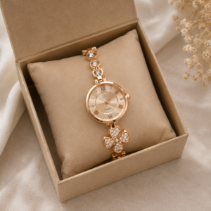 Rose Gold Crystal Jewelry Watch