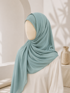 Premium Seafoam Georgette Hijab for women in Pakistan by hayahue