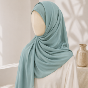Premium Seafoam Georgette Hijab for women in Pakistan by hayahue