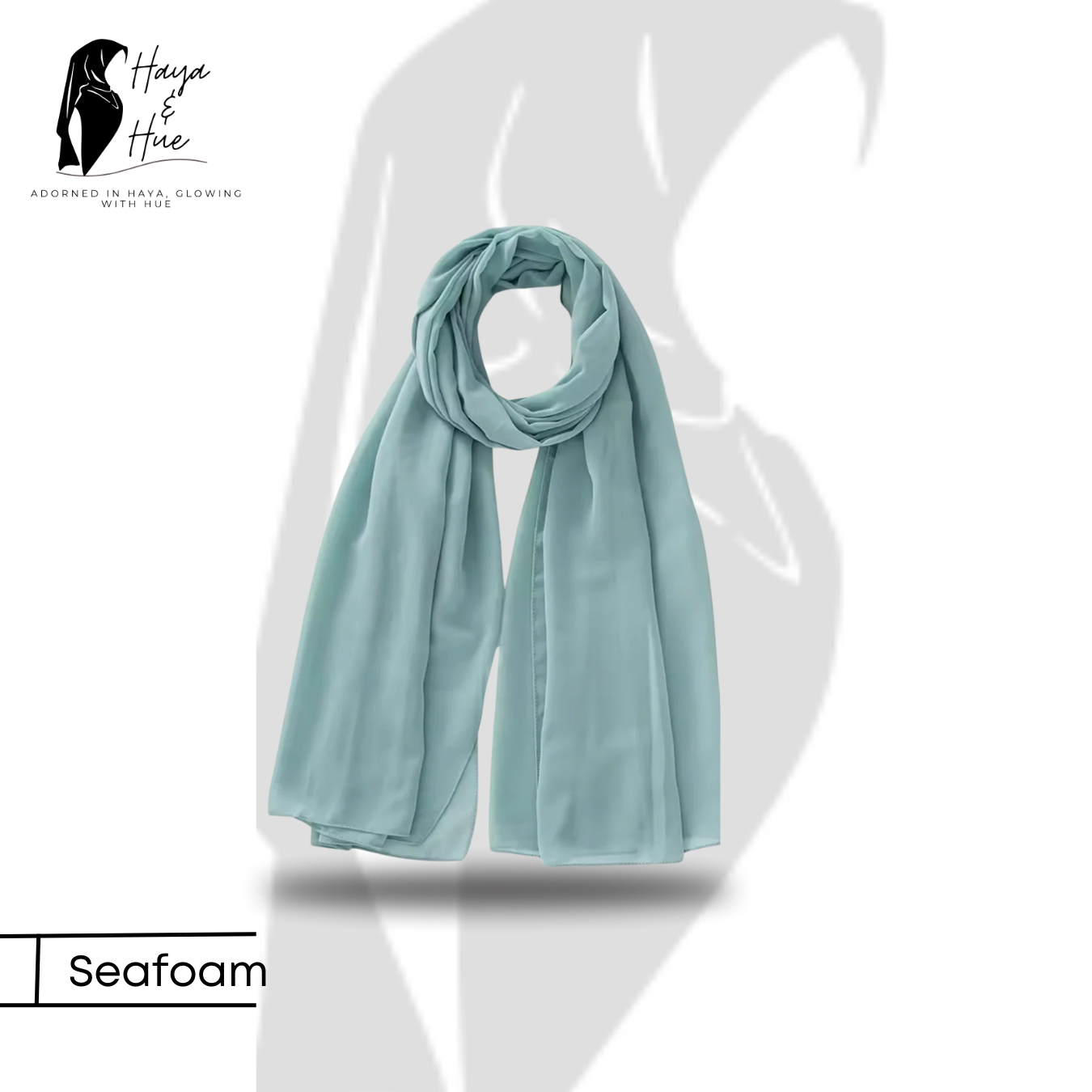 Premium Seafoam Georgette Hijab - Image 2