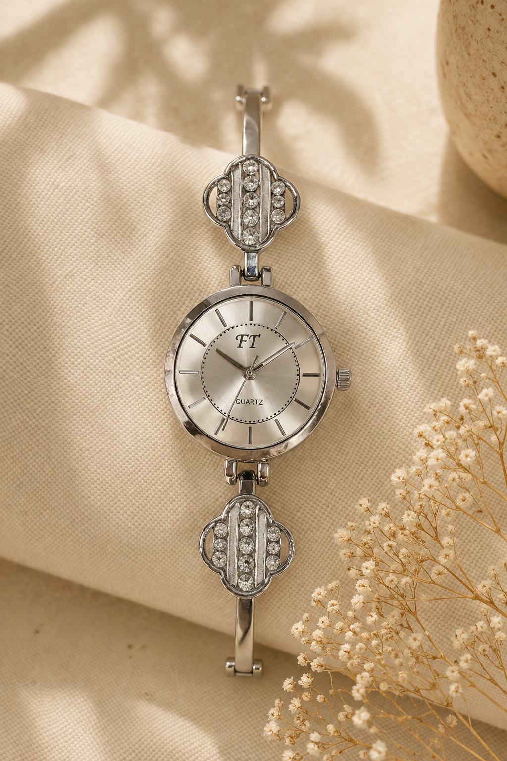Silver Clover Bangle Watch product photo 1