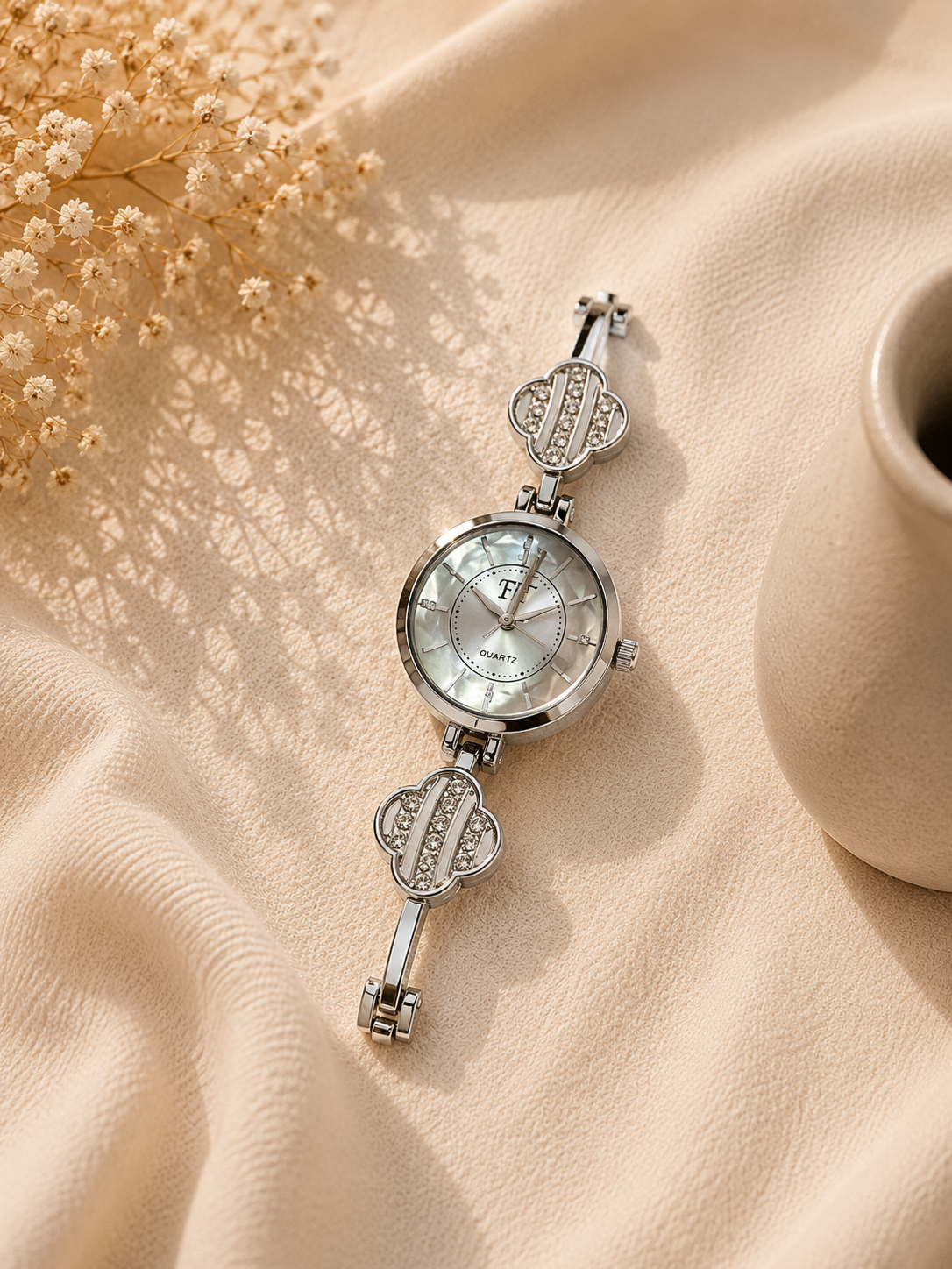 Silver Clover Bangle Watch product photo 2