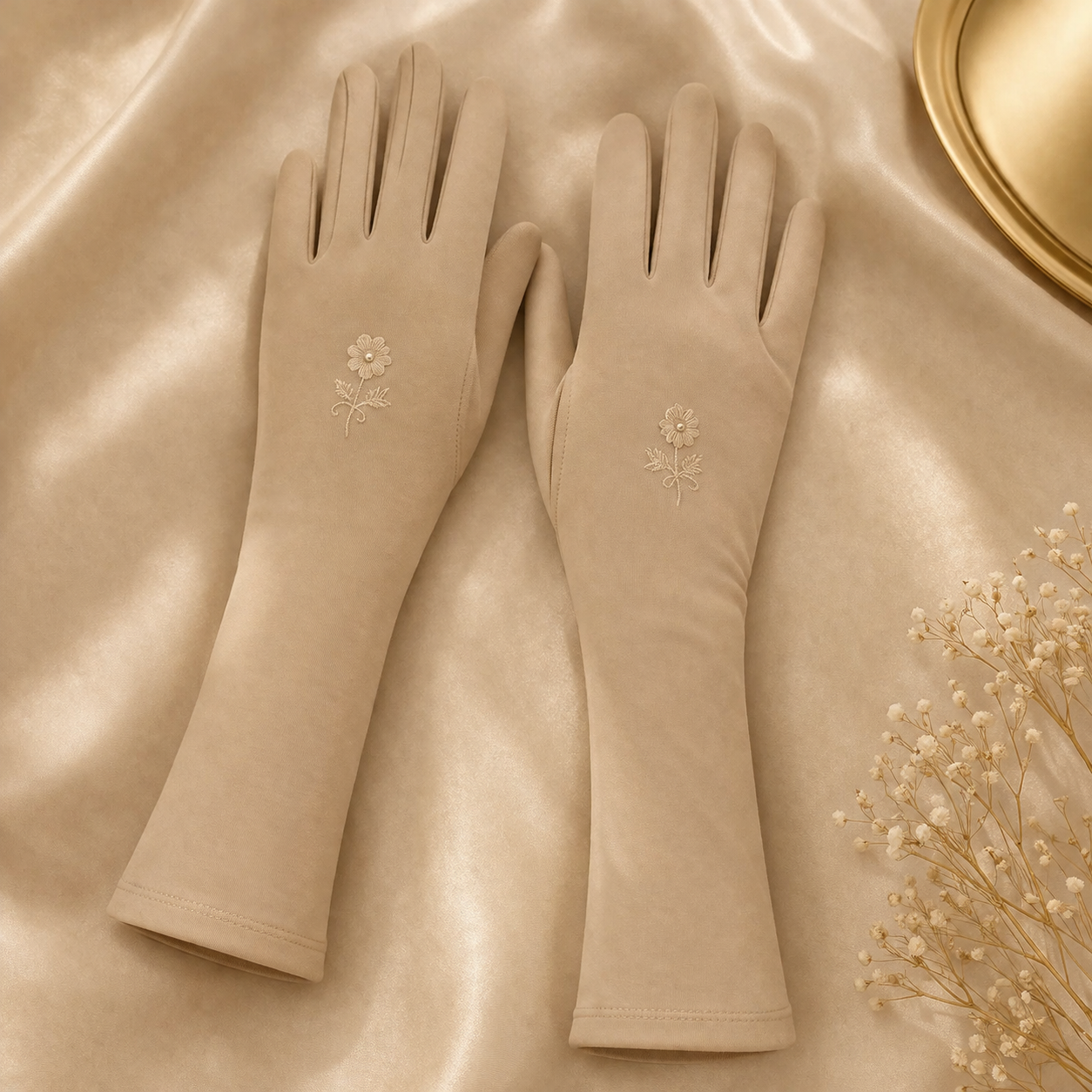 Skin Modesty Hijab Gloves worn on hand