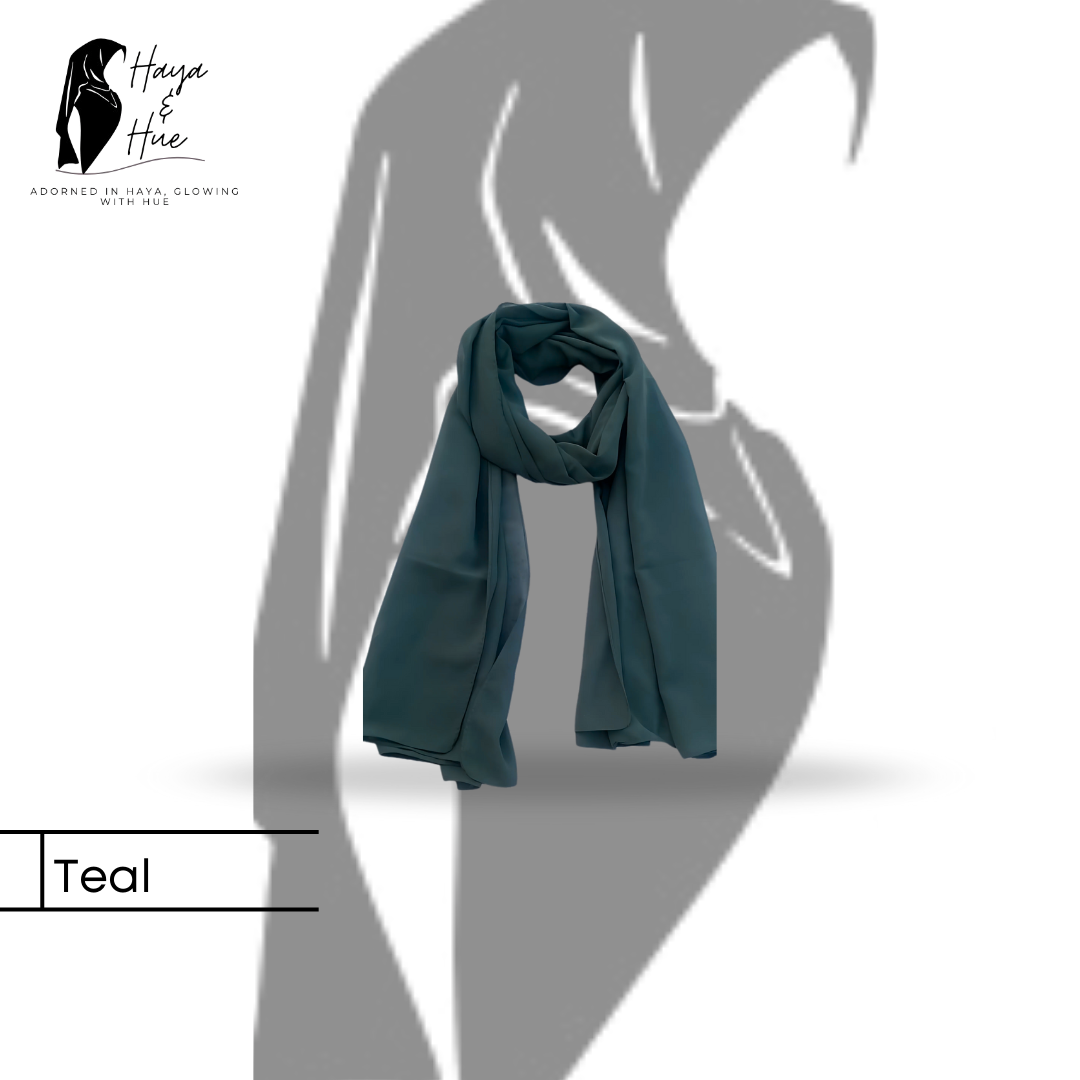 Teal color georgette hijab scarf