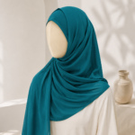 Premium Teal Georgette Hijab by hayaandhue