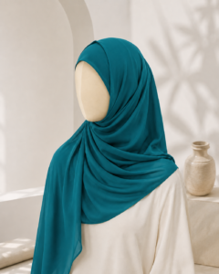 Premium Teal Georgette Hijab by hayaandhue