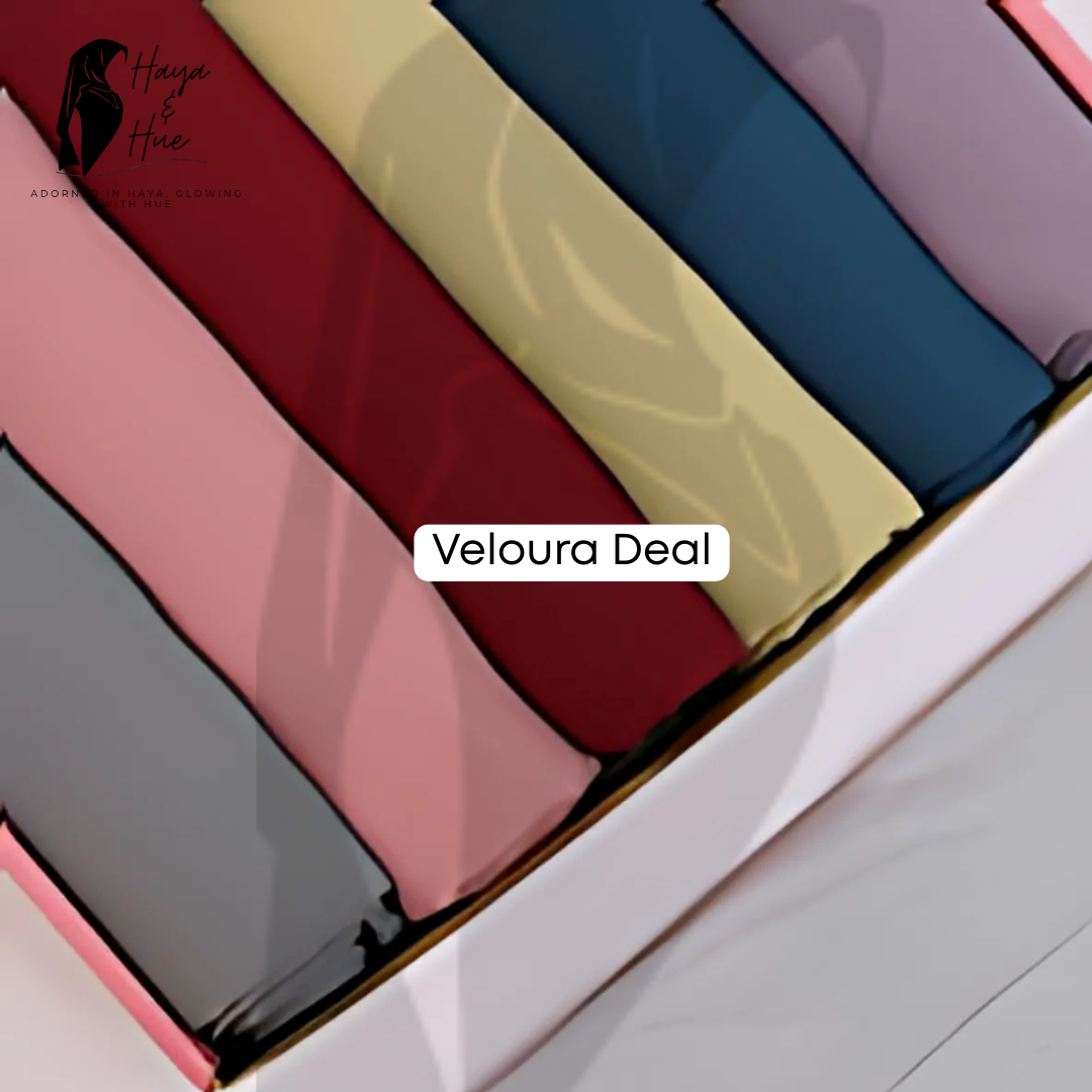 Veloura Deal luxe hijab bundle flat lay