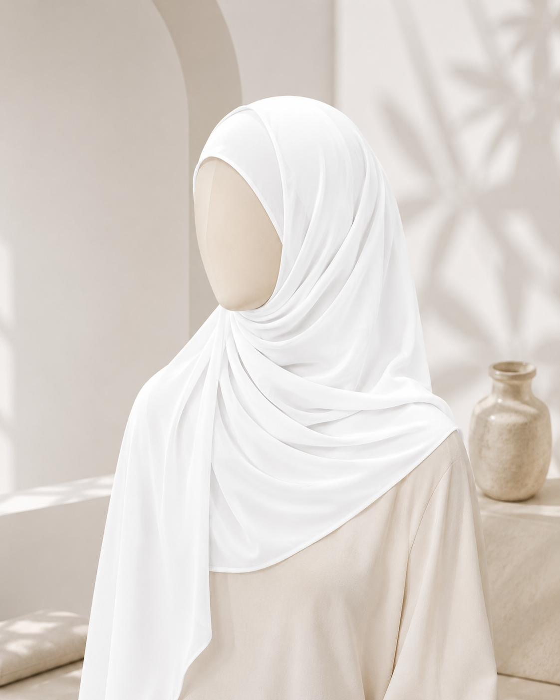 Premium White Georgette Hijab