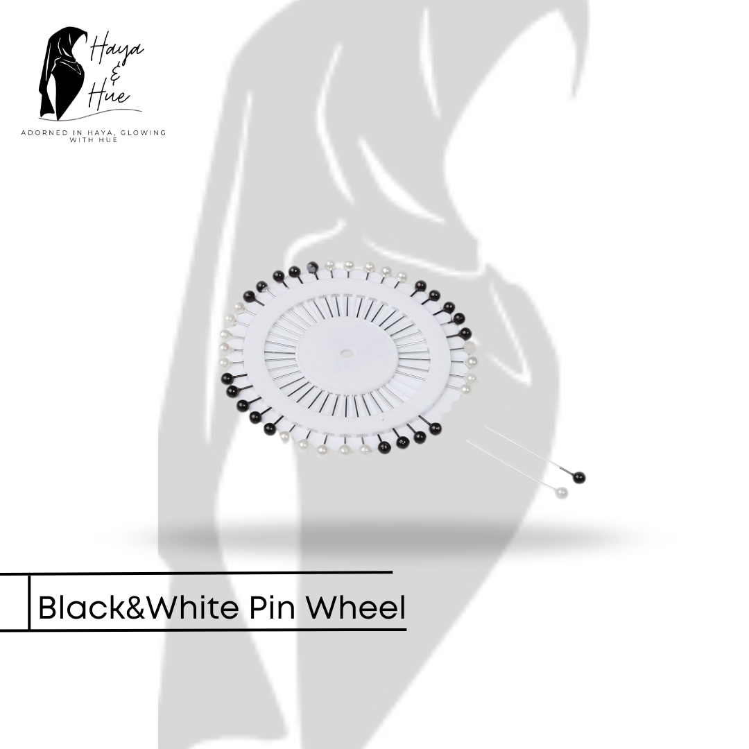 Black & White Pinwheel Clip – Stylish Hijab & Hair Clip with Secure Grip