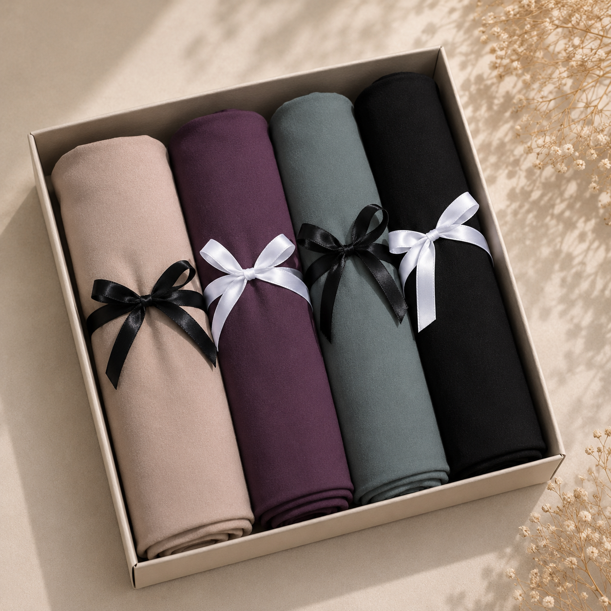 Nature Luxe Hijab Set – 4 Pc Georgette Bundle
