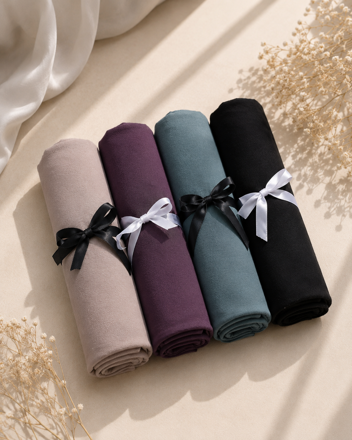 Nature Luxe Hijab Set – 4 Pc Georgette Bundle